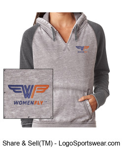 Women Fly - J America Ladies Zen Contrast Pullover Hood Design Zoom